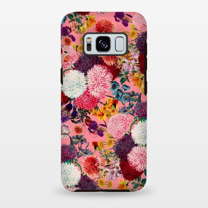 Galaxy S8 plus StrongFit Floral Pink Pattern by Burcu Korkmazyurek