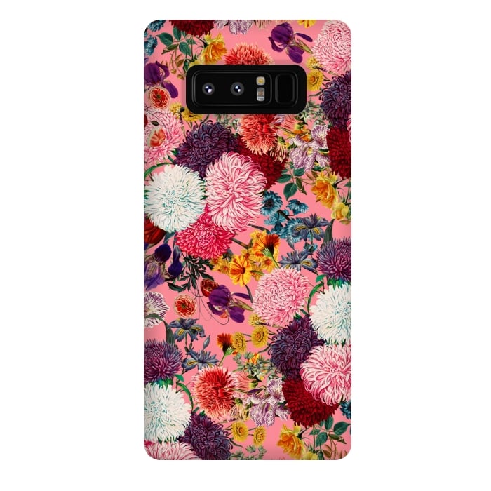 Galaxy Note 8 StrongFit Floral Pink Pattern by Burcu Korkmazyurek