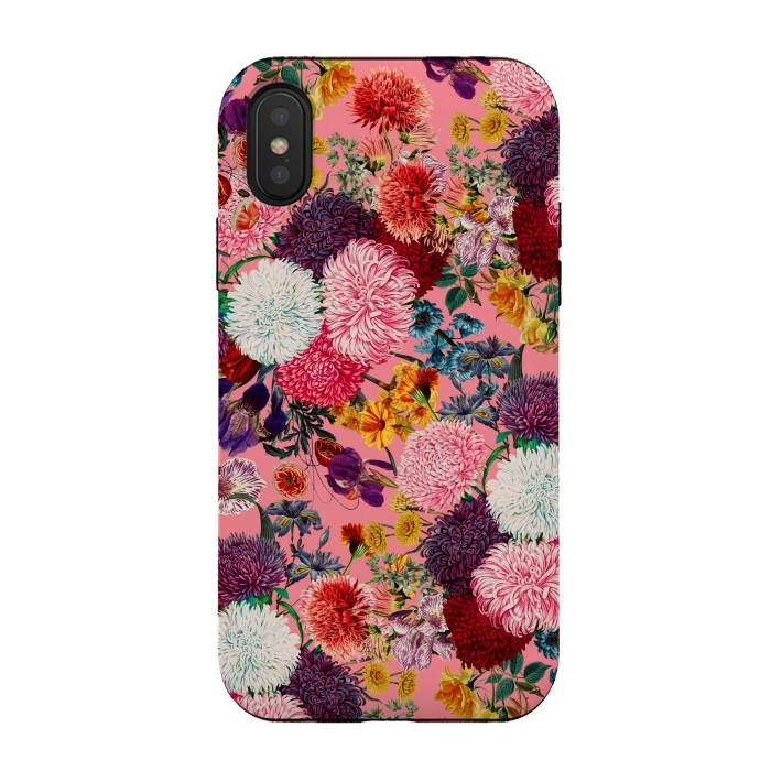iPhone Xs / X StrongFit Floral Pink Pattern by Burcu Korkmazyurek
