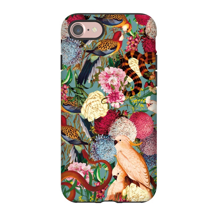 iPhone 7 StrongFit Floral and Animals pattern by Burcu Korkmazyurek