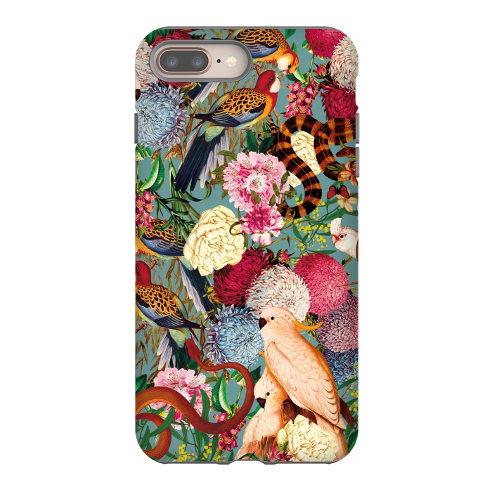 iPhone 7 plus StrongFit Floral and Animals pattern by Burcu Korkmazyurek