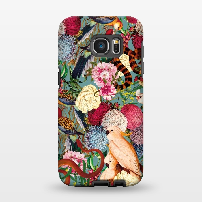 Galaxy S7 EDGE StrongFit Floral and Animals pattern by Burcu Korkmazyurek