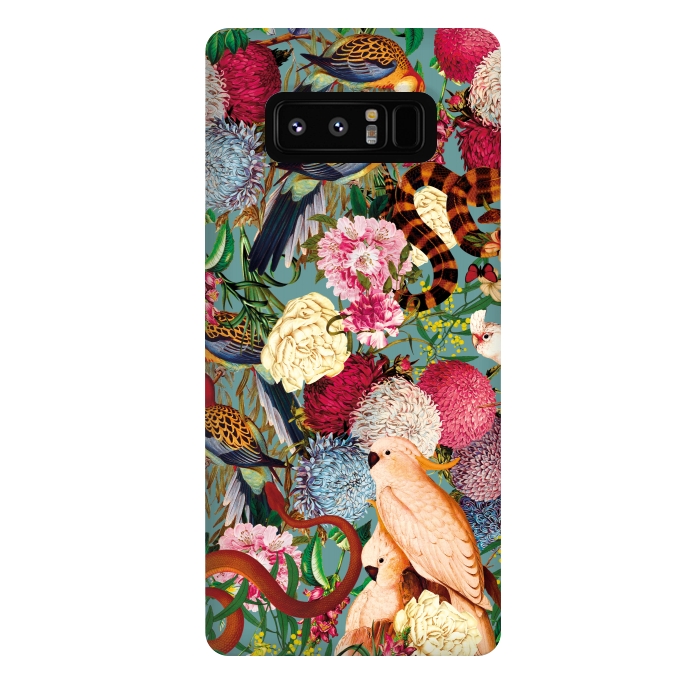 Galaxy Note 8 StrongFit Floral and Animals pattern by Burcu Korkmazyurek