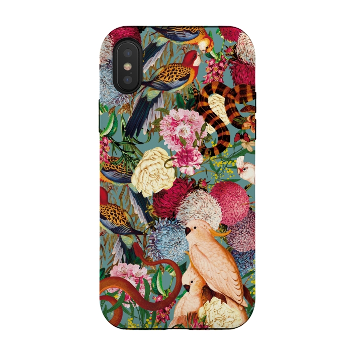 iPhone Xs / X StrongFit Floral and Animals pattern by Burcu Korkmazyurek