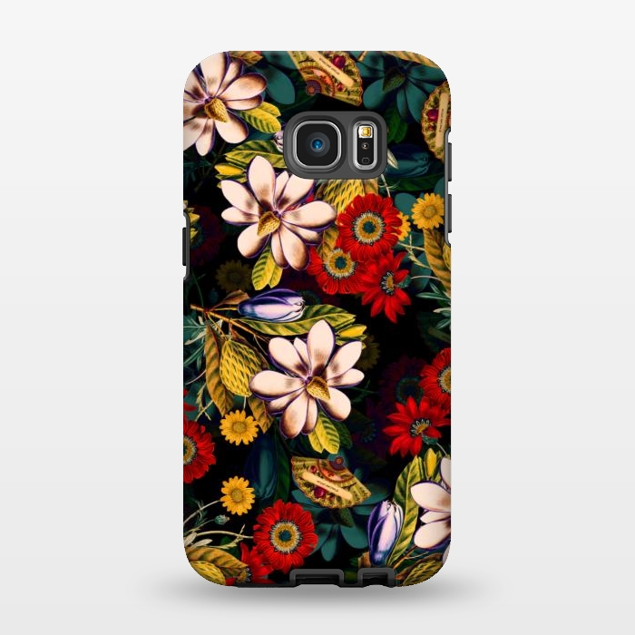 Galaxy S7 EDGE StrongFit Japanese Floral Pattern by Burcu Korkmazyurek