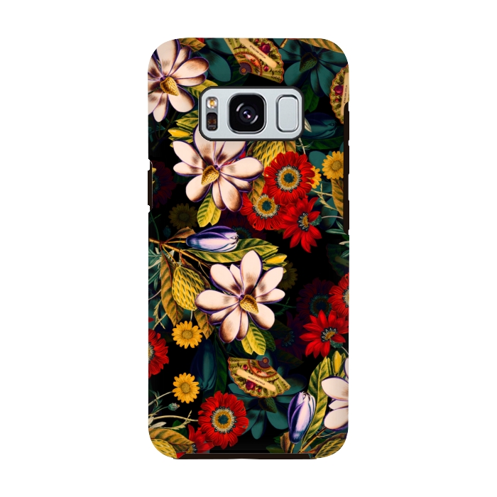 Galaxy S8 StrongFit Japanese Floral Pattern by Burcu Korkmazyurek