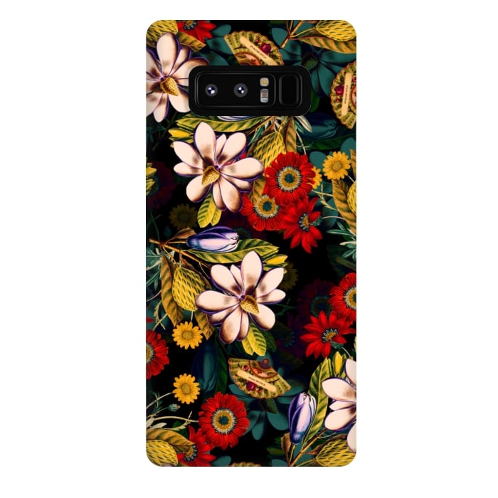 Galaxy Note 8 StrongFit Japanese Floral Pattern by Burcu Korkmazyurek