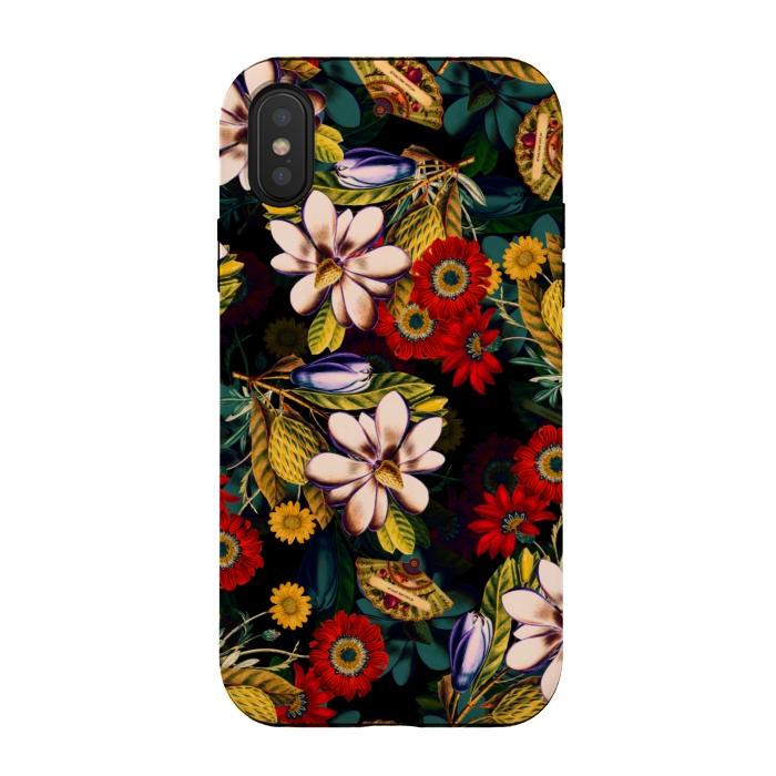 iPhone Xs / X StrongFit Japanese Floral Pattern by Burcu Korkmazyurek