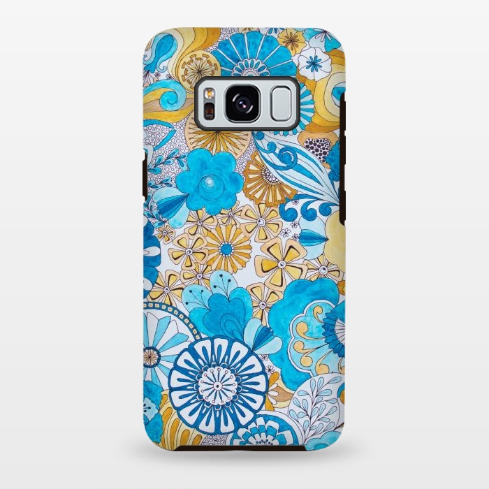 Galaxy S8 plus StrongFit Seventies Psychedelic Blooms by Paula Ohreen