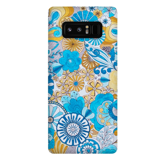 Galaxy Note 8 StrongFit Seventies Psychedelic Blooms by Paula Ohreen