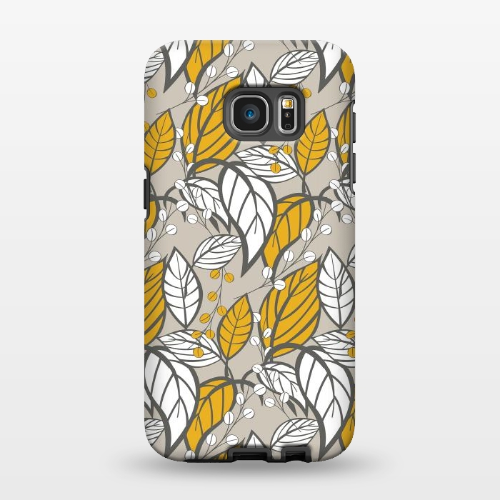 Galaxy S7 EDGE StrongFit Seamless floral pattern with hand drawn leaves by Jelena Obradovic