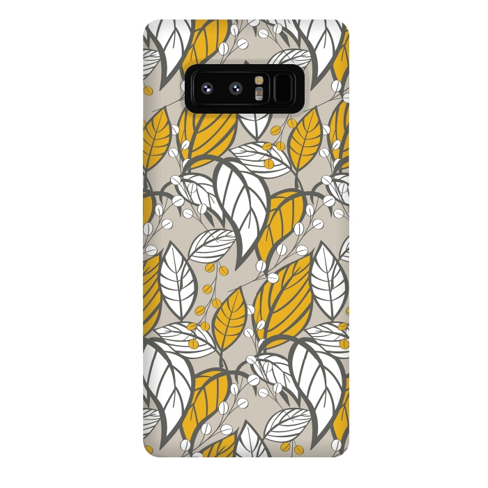 Galaxy Note 8 StrongFit Seamless floral pattern with hand drawn leaves by Jelena Obradovic