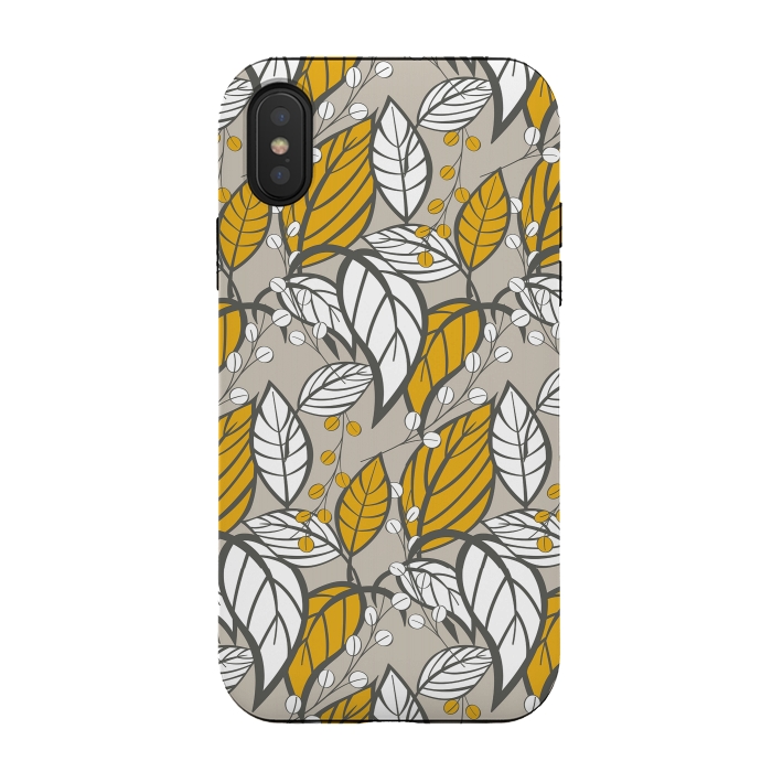iPhone Xs / X StrongFit Seamless floral pattern with hand drawn leaves by Jelena Obradovic