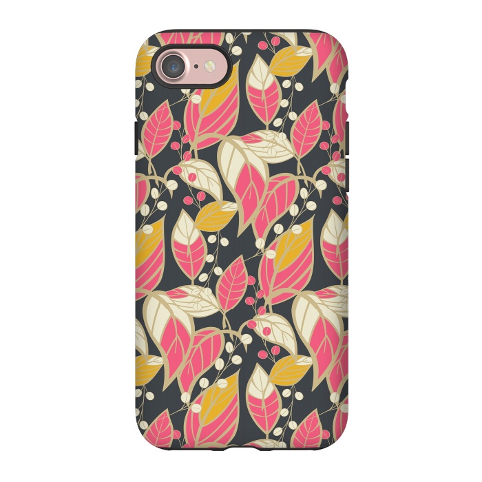 iPhone 7 StrongFit Seamless floral pattern with hand drawn leaves 002 by Jelena Obradovic