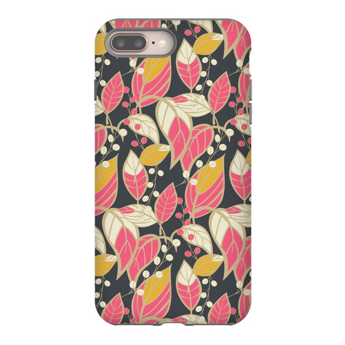 iPhone 7 plus StrongFit Seamless floral pattern with hand drawn leaves 002 by Jelena Obradovic