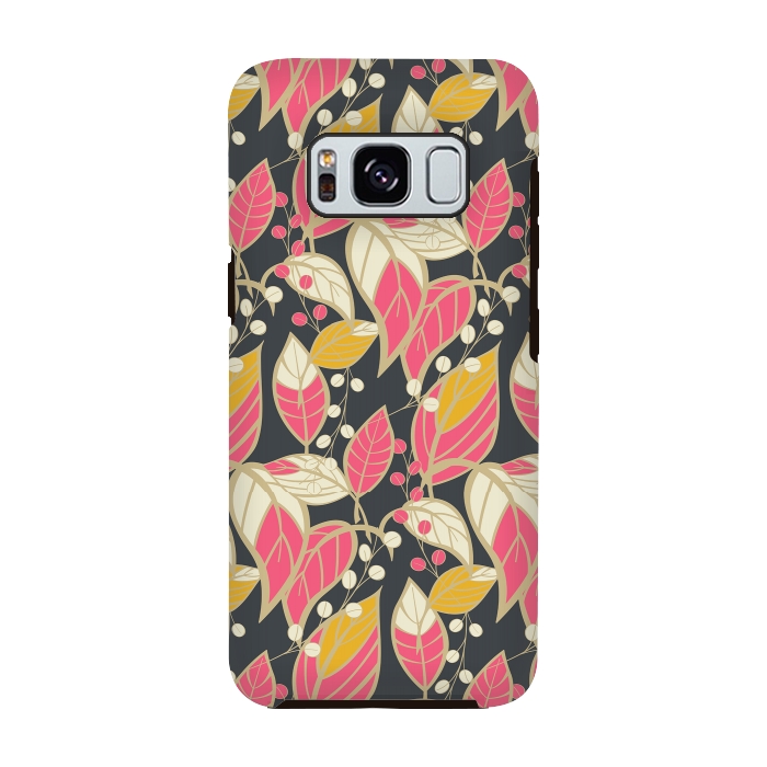 Galaxy S8 StrongFit Seamless floral pattern with hand drawn leaves 002 by Jelena Obradovic