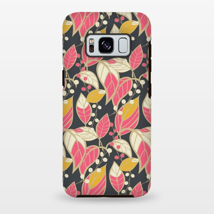 Galaxy S8 plus StrongFit Seamless floral pattern with hand drawn leaves 002 by Jelena Obradovic