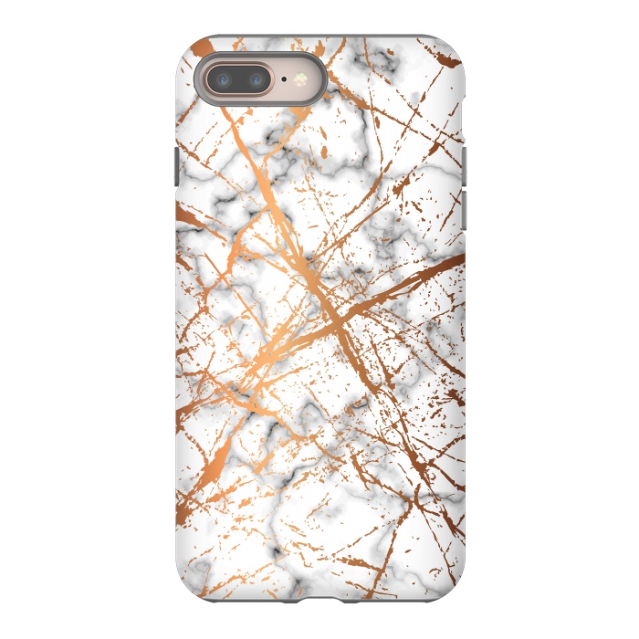 iPhone 7 plus StrongFit Marble Texture and Gold Splatter 039 by Jelena Obradovic