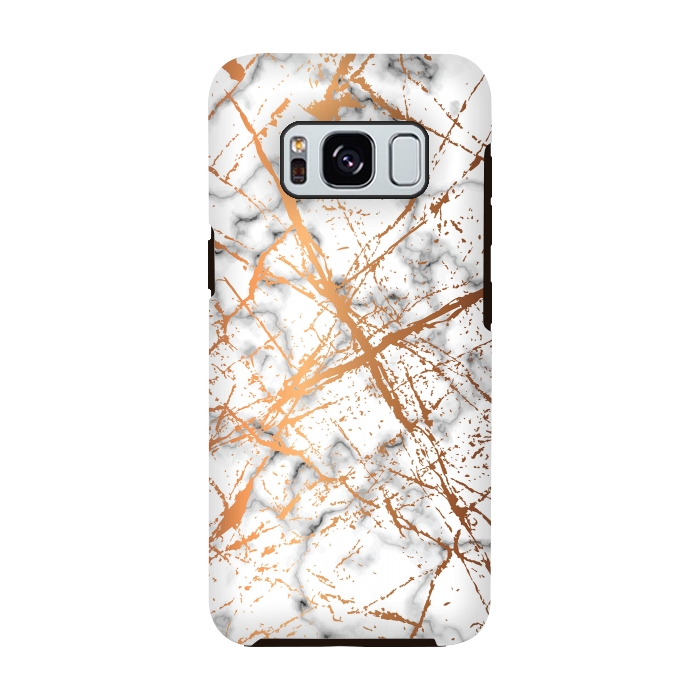 Galaxy S8 StrongFit Marble Texture and Gold Splatter 039 by Jelena Obradovic