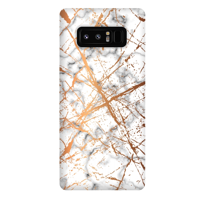 Galaxy Note 8 StrongFit Marble Texture and Gold Splatter 039 by Jelena Obradovic