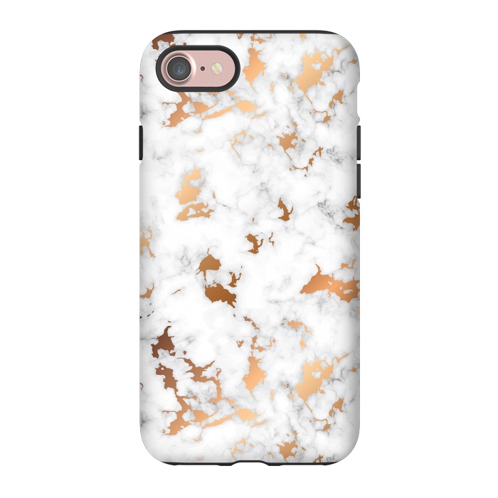 iPhone 7 StrongFit Marble Texture with Gold Splatter 040 by Jelena Obradovic