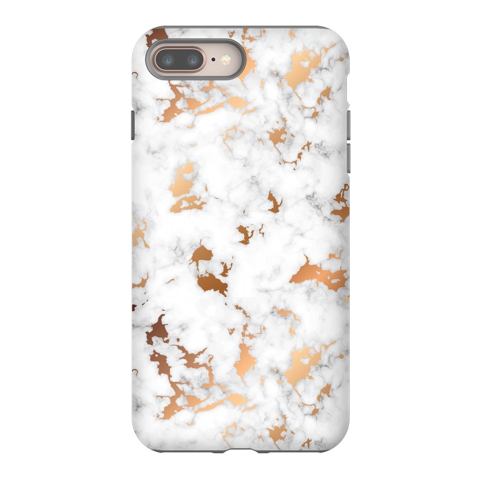 iPhone 7 plus StrongFit Marble Texture with Gold Splatter 040 by Jelena Obradovic