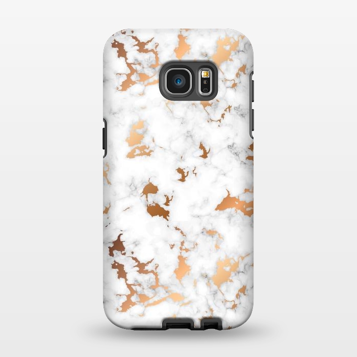 Galaxy S7 EDGE StrongFit Marble Texture with Gold Splatter 040 by Jelena Obradovic