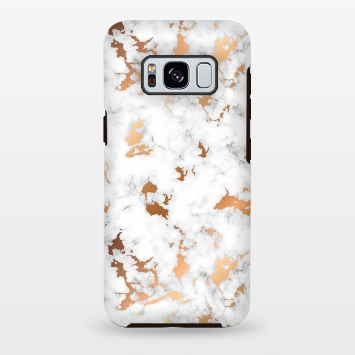 Galaxy S8 plus StrongFit Marble Texture with Gold Splatter 040 by Jelena Obradovic