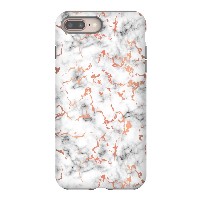 iPhone 7 plus StrongFit Marble Texture with Copper Splatter 041 by Jelena Obradovic