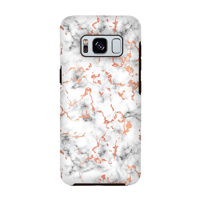 Galaxy S8 StrongFit Marble Texture with Copper Splatter 041 by Jelena Obradovic