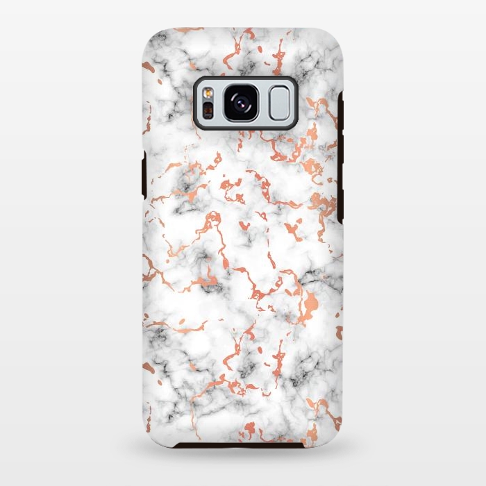 Galaxy S8 plus StrongFit Marble Texture with Copper Splatter 041 by Jelena Obradovic