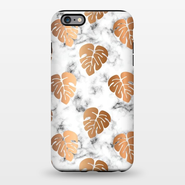 iPhone 6/6s plus StrongFit Golden Monstera on Marble Pattern 048 by Jelena Obradovic