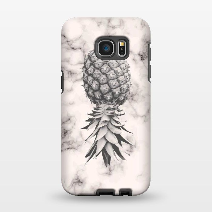 Galaxy S7 EDGE StrongFit Marble Texture Seamless Pattern Pineapple 052 by Jelena Obradovic