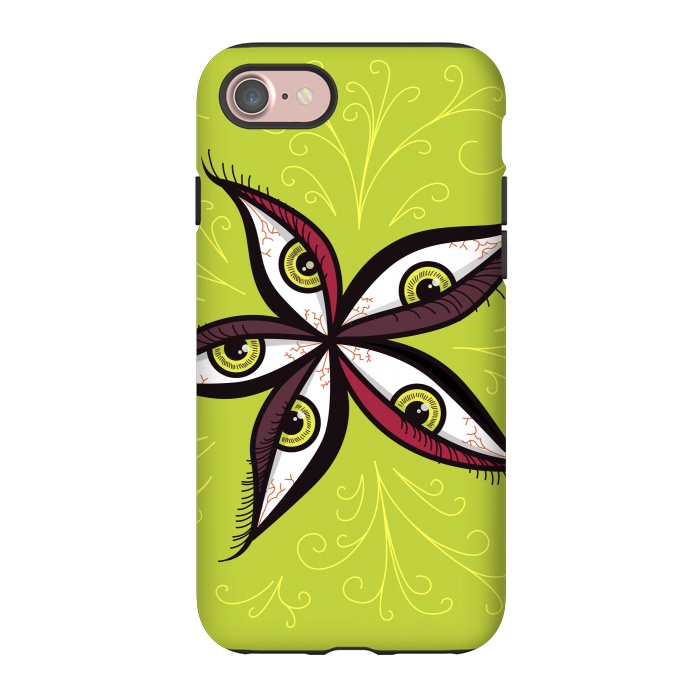 iPhone 7 StrongFit Weird Abstract Green Eyes Flower by Boriana Giormova