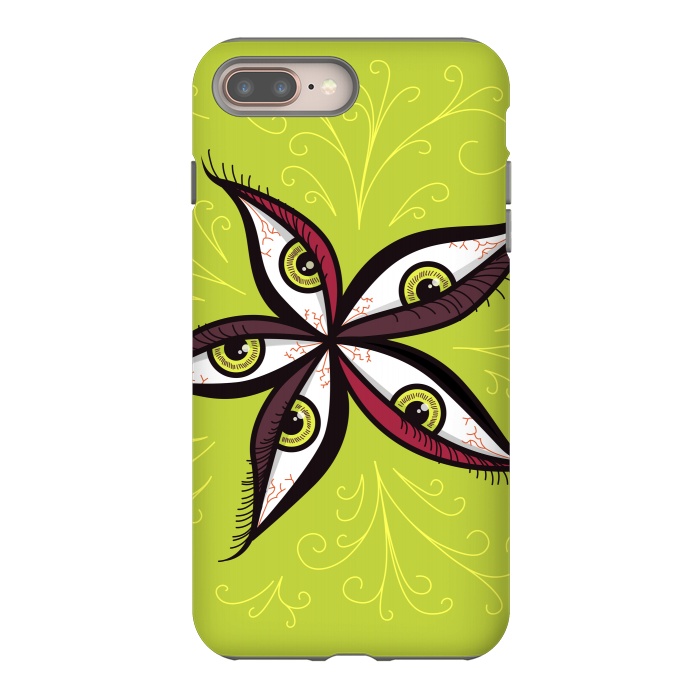 iPhone 7 plus StrongFit Weird Abstract Green Eyes Flower by Boriana Giormova