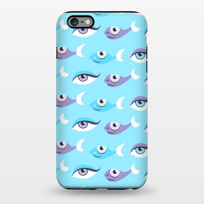 iPhone 6/6s plus StrongFit Pattern of purple and blue eyes and fish in sea by Boriana Giormova