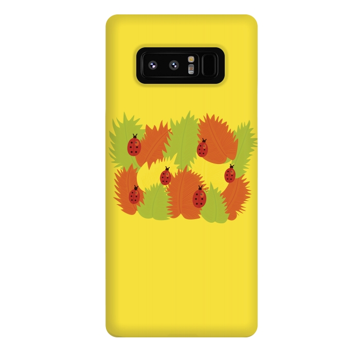 Galaxy Note 8 StrongFit Autumn Leaves And Ladybugs by Boriana Giormova