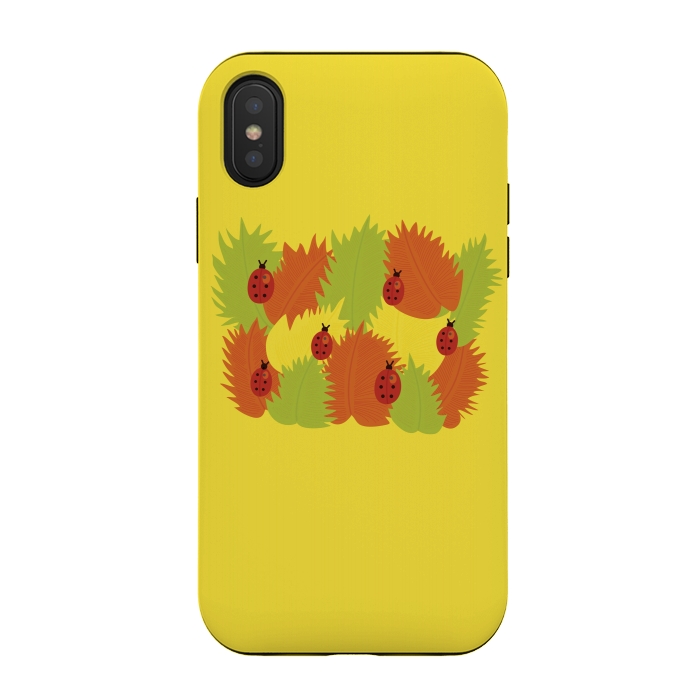 iPhone Xs / X StrongFit Autumn Leaves And Ladybugs by Boriana Giormova
