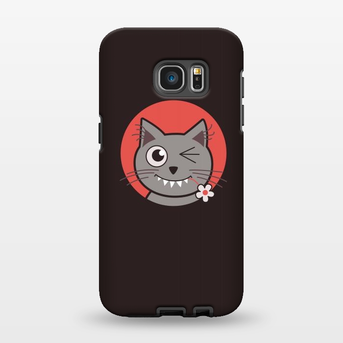 Galaxy S7 EDGE StrongFit Cute Winking Kitty Cat by Boriana Giormova