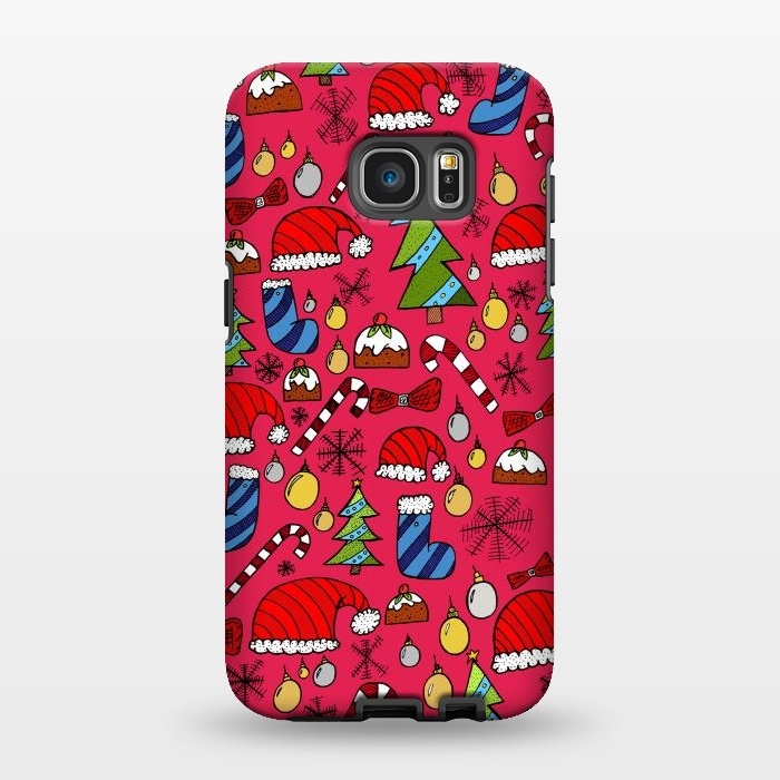 Galaxy S7 EDGE StrongFit The Christmas Pattern by Steve Wade (Swade)