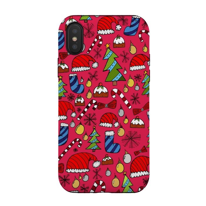 iPhone Xs / X StrongFit The Christmas Pattern by Steve Wade (Swade)