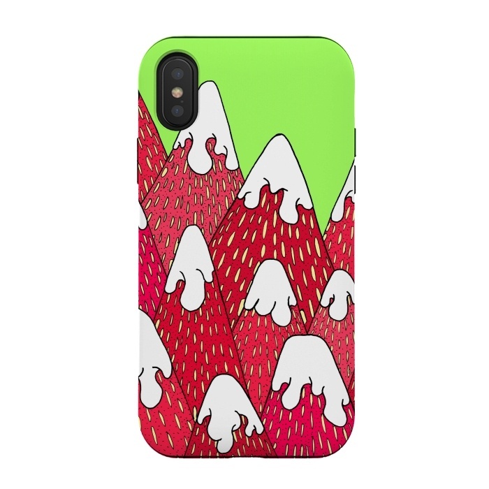 iPhone Xs / X StrongFit Strawberry Mountains by Steve Wade (Swade)