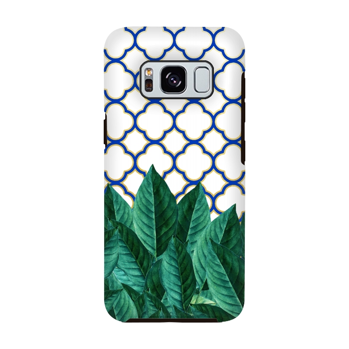 Galaxy S8 StrongFit Leaves & Tiles by Uma Prabhakar Gokhale
