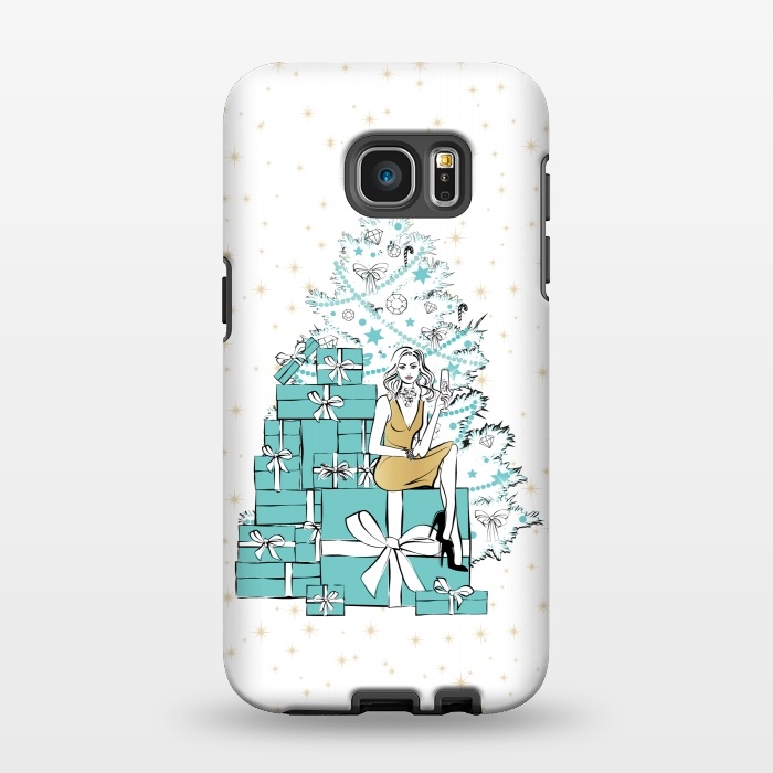 Galaxy S7 EDGE StrongFit Christmas Tree with gifts by Martina