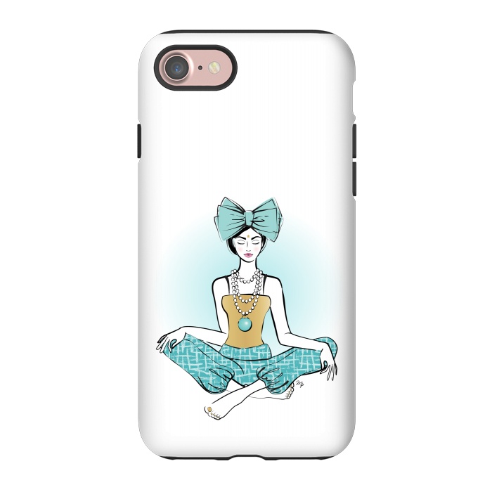 iPhone 7 StrongFit Festive Yoga girl meditation by Martina