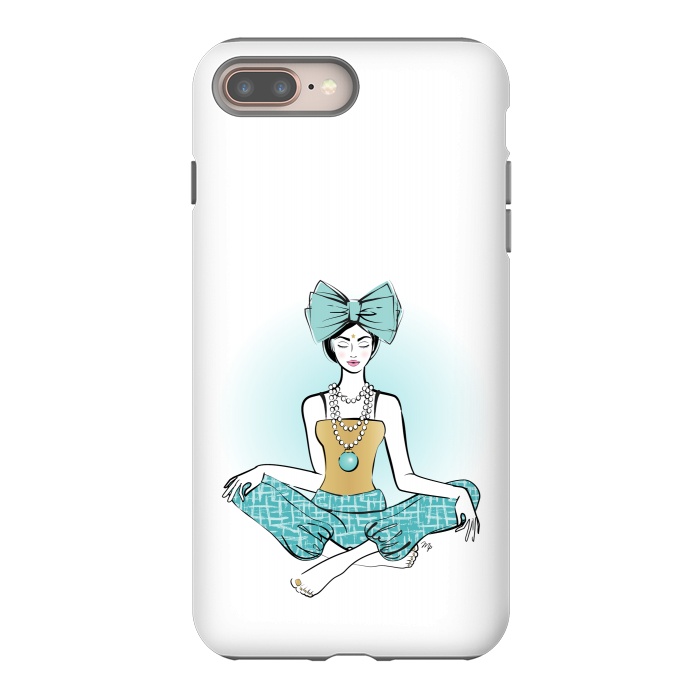 iPhone 7 plus StrongFit Festive Yoga girl meditation by Martina