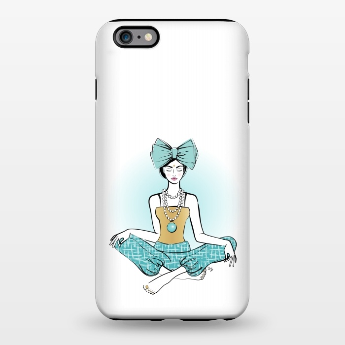 iPhone 6/6s plus StrongFit Festive Yoga girl meditation by Martina