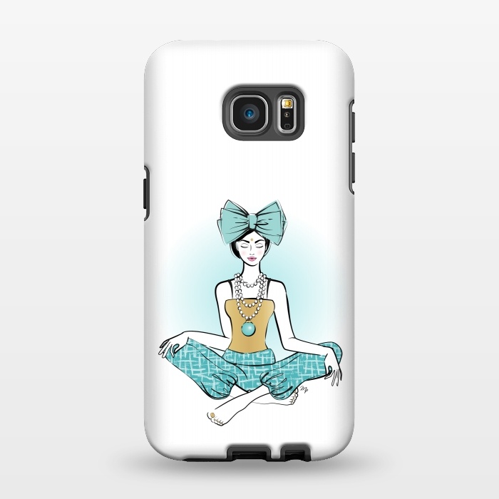 Galaxy S7 EDGE StrongFit Festive Yoga girl meditation by Martina