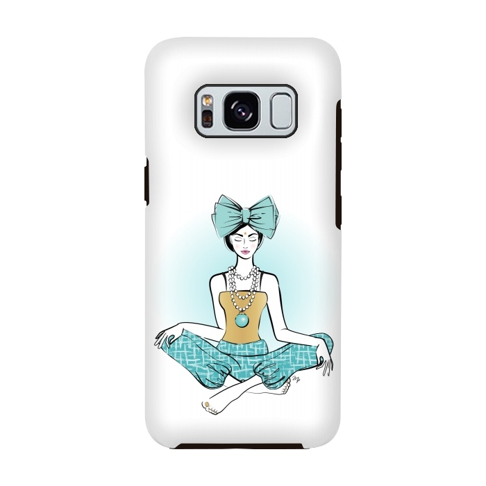 Galaxy S8 StrongFit Festive Yoga girl meditation by Martina