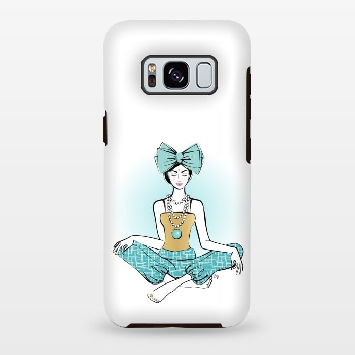 Galaxy S8 plus StrongFit Festive Yoga girl meditation by Martina